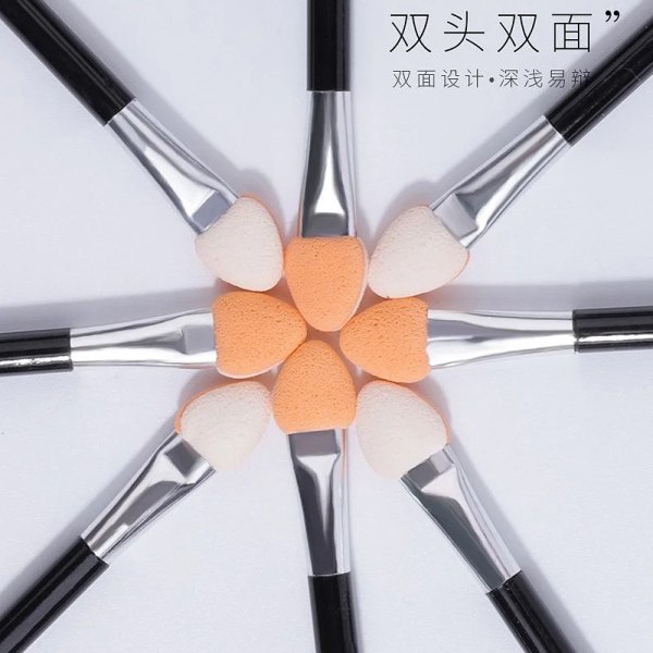 10 Pcs/Set Multifunctional Double-head Sponge Sticks Eye Shadow Brush Applicator Cosmetic Make Up Nail Art Polish Stick Tool