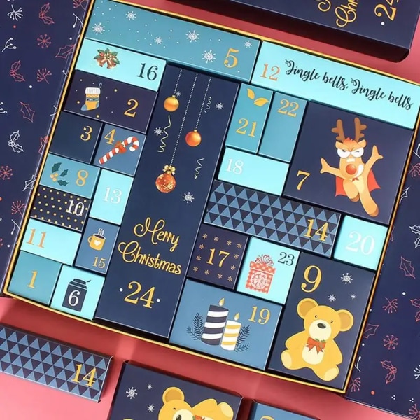 Christmas Advent Calendar Gift Boxes 24 Days Countdown Calendar Gift Wrap Fillable Empty Cardboard Number Boxes Christmas Gifts