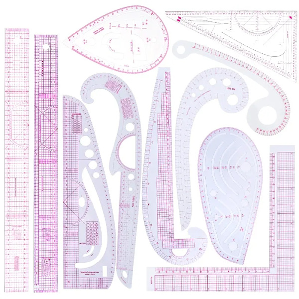 Nonvor Multifunctional French Curve Ruler Soft Plastic Patchwork Ruler Measure Dressmaking Drawing Template Craft Sewing Tools