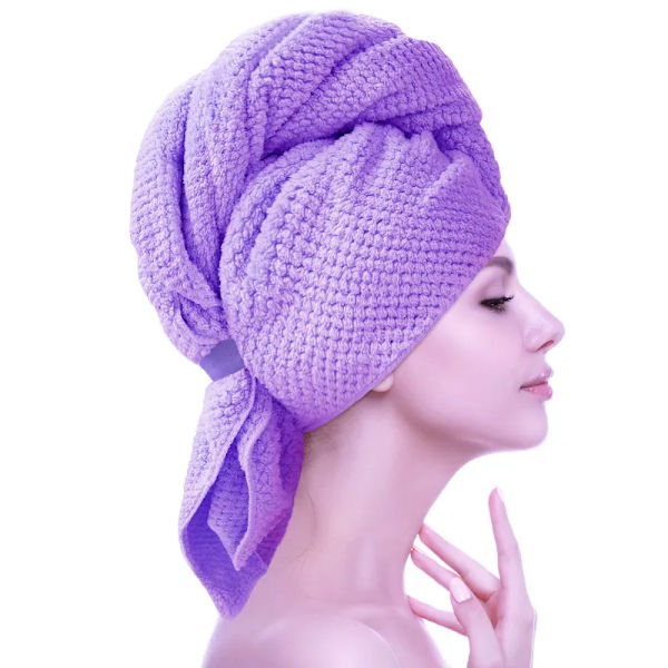 Super Absorbent Super Soft and Fast Drying Large Wrapping Towel with Superfine Fiber Coral Velvet Hair Drying Cap