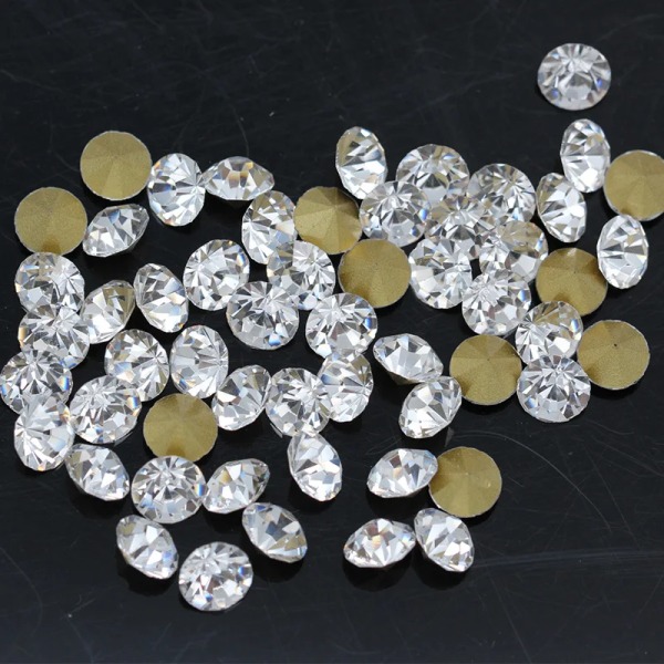 Wholesale ss1-ss47 Czech crystal Clear pointed back Round rhinestones beads Stones Glitter Beads For Jewelry Nail Making DIY
