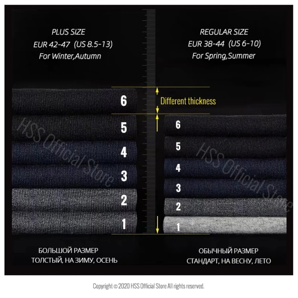HSS 2022 High Quality Casual Men's Business Socks Summer Winter Cotton Socks Quick Drying Black White Long Sock Plus Size US7-14