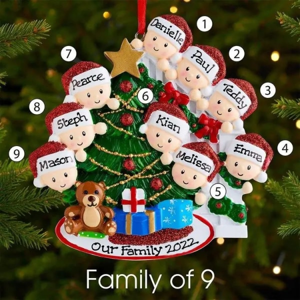 Christmas Pendant DIY Custom 9Names Personal Family Christmas Decorations Christmas Tree Hanging Ornament New Year 2024