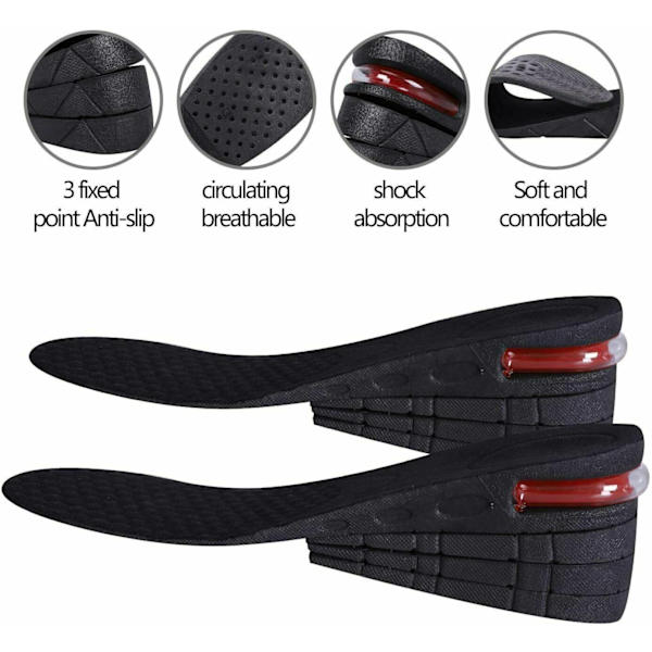 4-Layer Unisex Height High Increase Shoe Insoles for Men Women Shoe Pad Lift Kit