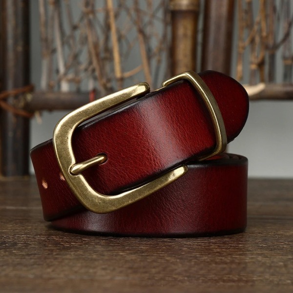 3.8CM Genuine Leather Belt For Men High Quality Copper Buckle Jeans Cowskin Casual Belts Cowboy Waistband Male Fashion Designer