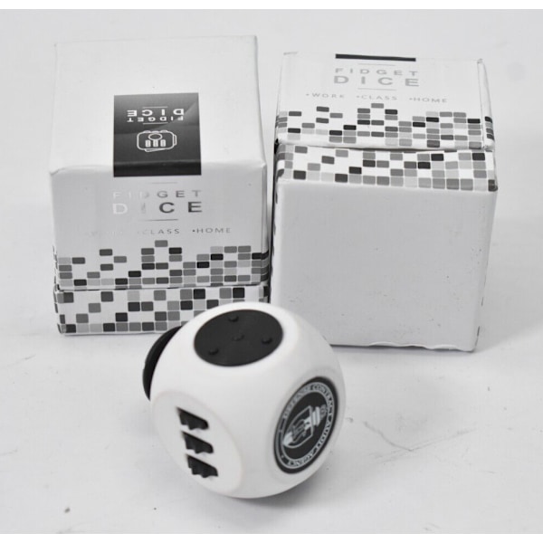 Lot of 2 Fidget Dice Stress Relief Toy Decompression Game White/Black Cube
