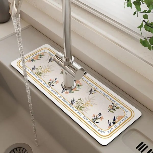 Absorbent Mat Sink Tabletop Coaster Dishes Anti-splash Mats Drainage Mat Faucet Countertop Diatomaceous Earth