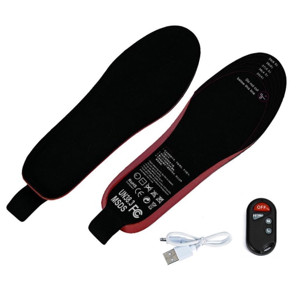 USB Rechargeable Electric Heated Shoe Insoles Sole Feet Warmer Remote Control
