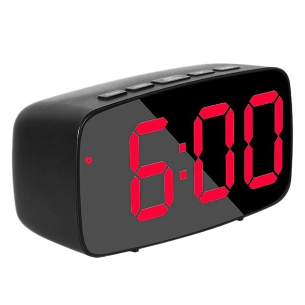 Digital Alarm Clock Bedside,Red LED Travel USB Desk Clock with 12/24H Date TeA7