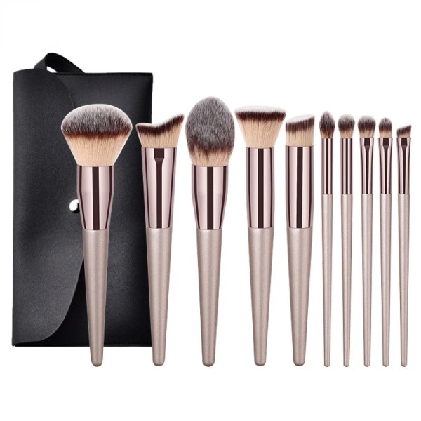 10pcs Professional Makeup Brush Set for Women Face Basic Foundation Powder Makeup Flat Head Makeup Brush Tools Cosmetic Brush