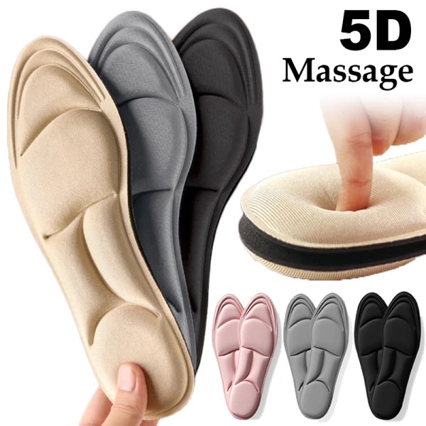 5D Memory Foam Sports Insoles Women Men Feet Arch Support Insole Plantar Fasciitis Feet Care Massage Shoe Pad Orthopedic Inserts