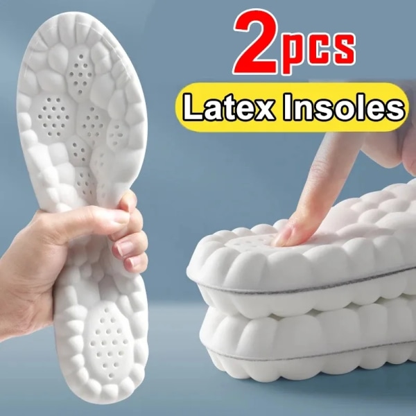 4D Orthopedic Insoles Memory Foam Latex Sport Insoles for Shoes Sole Cushion Running Breathable Deodorization Soft Shose Pads