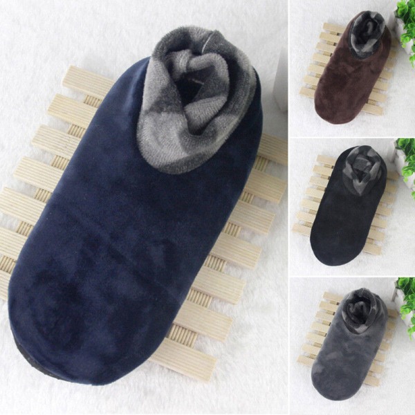 Men's Winter Warm Home Soft Fleece Thick Bed Sock Non Slip Slipper Floor Soc;WL