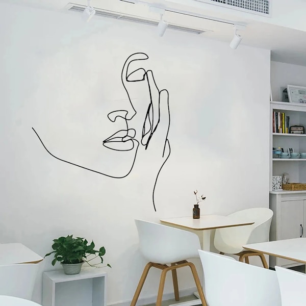 One Line Art Woman Decal Beauty Salon Wall Decor Spa Salon Shop Decoration Home Decor Sticker Mural