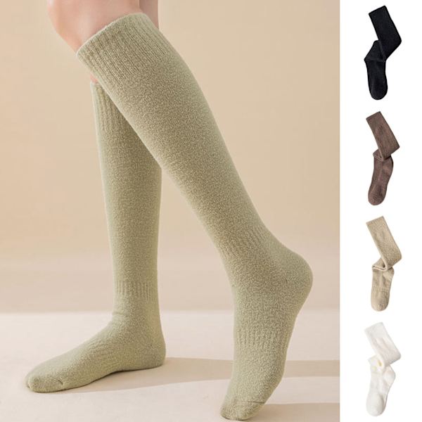 3pairs  Stockings Fashionable New Pattern Simple Solid Color Thickened Warm Autumn