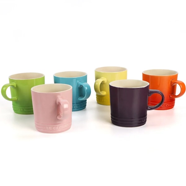Popular Nordic Style Color Gradient Mugs Creative Macaron Mug Gradient Color Cool Color Rainbow Cup Ceramic Cups with Hand Gift