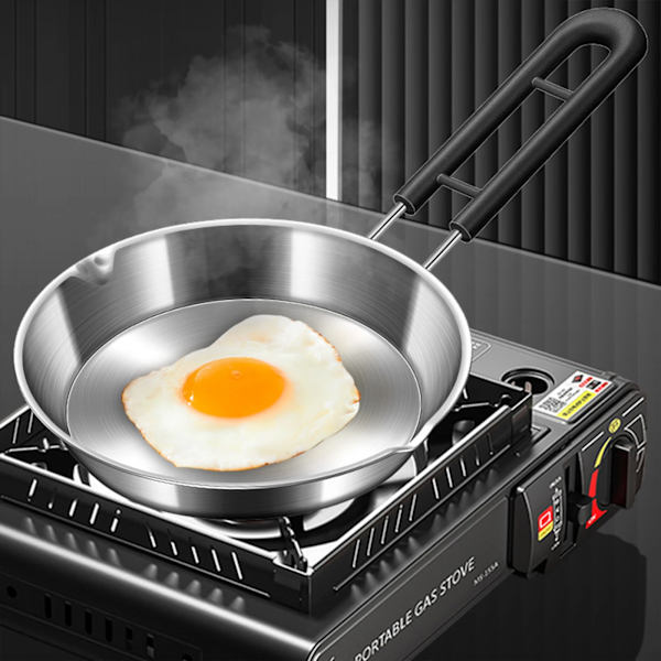 Mini Nonstick Frying Pan Breakfast Wok Steak Egg Pancake Pot 304 Stainless Steel Pan Bottom Induction Cooker Gas Stove