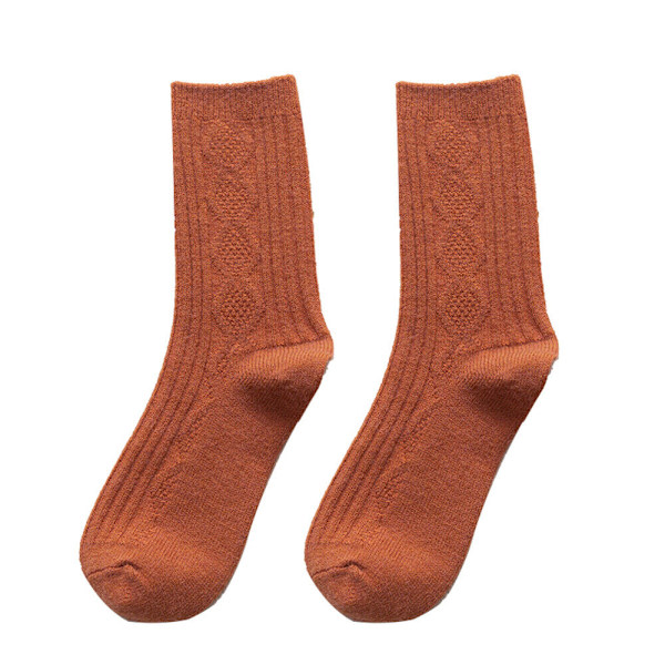 Autumn Winter Wool Socks Knitting Socks Solid color Double Needles Knitting