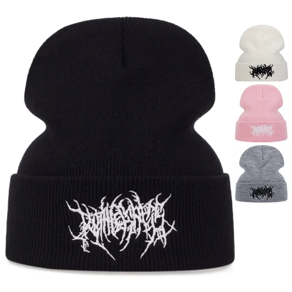 Personlighet Broderi Mössor Hatt Män Kvinna Mode Vinter Varm mössa Stickade Mjuka Kepsar Ben Skidor Skullies ullhattar gorras