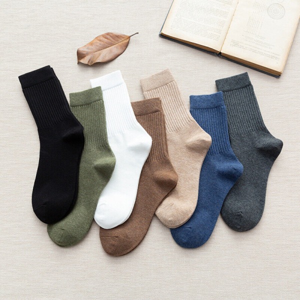 5 Pairs of Autumn men's solid color cotton sport deodorant breathable stockings