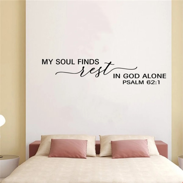 Psalm My soul finds rest in God alone Bible Verse Wall Sticker Bedroom Christian Jesus God Quote Wall Decal Living Room Vinyl