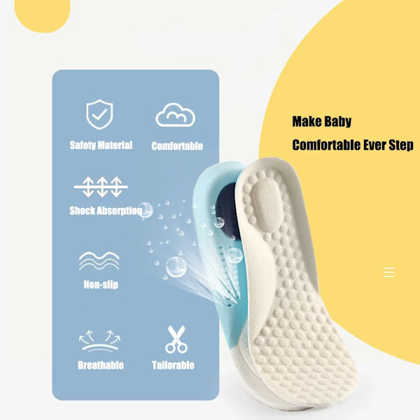 A Pairs Kids Memory Foam Insoles Children Orthopedic Breathable Flat Foot Arch Support Insert Sport Shoes Running Pads Care Tool