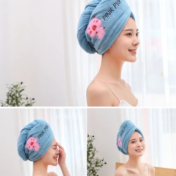 Women Girl Towels Bathroom Microfiber Towel Rapid Drying Hair Towel Magic Shower Cap Lady Turban Head Wrap