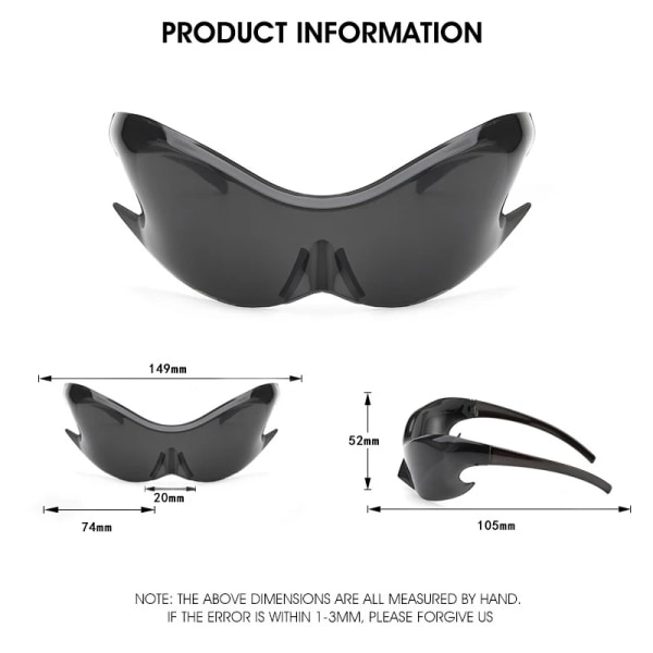 Luxury Brand Sports Punk Y2K Sunglasses Women Men Unique Goggle One Piece Sun Glasses For Male Cycling Hip Hop Shades UV400