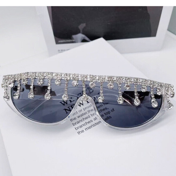 Womens Sunglasses UV Bling Tassel Rhinestone Elegant Personalized For Party C