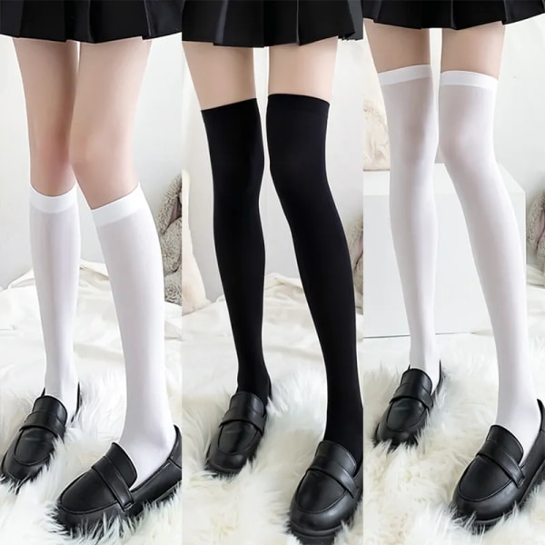 Ultrathin women  s Silk stockings Nylon for ladies Black White Summer autumn winter socks girls Skinny legs over the knee thigh