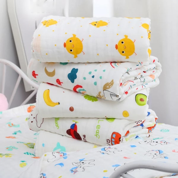 Baby BathTowel Kids 100% Cotton Children Baby Towels Blanket For Newborn Bathrobe 4/6 Layers Gauze Washcloth Infant Swaddle