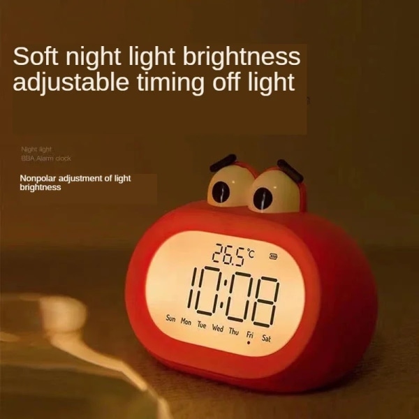 reloj Alarm Digital Clock Student Smart Timer Children's Cartoon Bedside Desktop Night Light Silent Learning Lights Table Clock