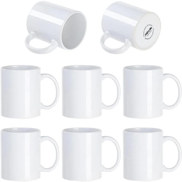 DIY Sublimation Ceramic Cup 11 OZ Creative White Blanks Coffee Mugs Car Cup Drinking Water Tumbler With Handle