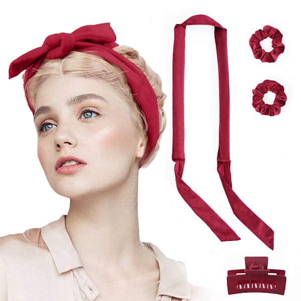 Heatless Curling Rod Headband No Heat Ribbon Hair Rollers Silk Curls Lazy Hair Curlers Sleeping Soft Headband Hair Styling Tools