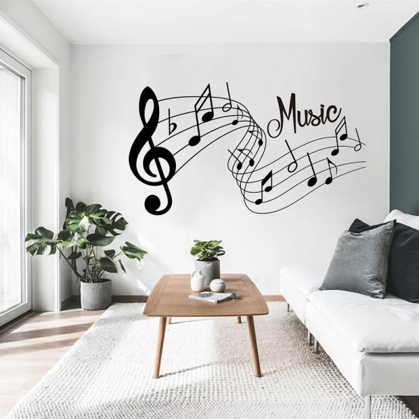 Fashion Melody Wall Sticker Music Songs Sound Notes Room Home Wall Decal Bedroom Office Decor Removable Music Sticker