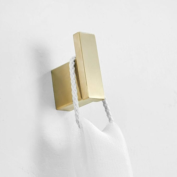 Borste Guld Rostfritt stål Klädkrok Väggmonterad handdukskrok Badrumshårdvara Robe Krok Dörr Hatt Krok Kmmoun