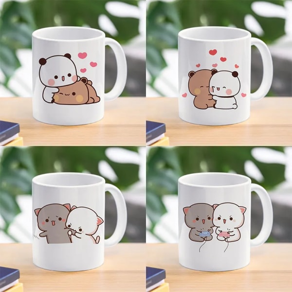 Panda Bear Bubu Dudu Coffee Milk Cup Mocha Cat Panda Bear Couple Christmas Mug Kawaii Cups Original Mugs Free Shipping Drinkware