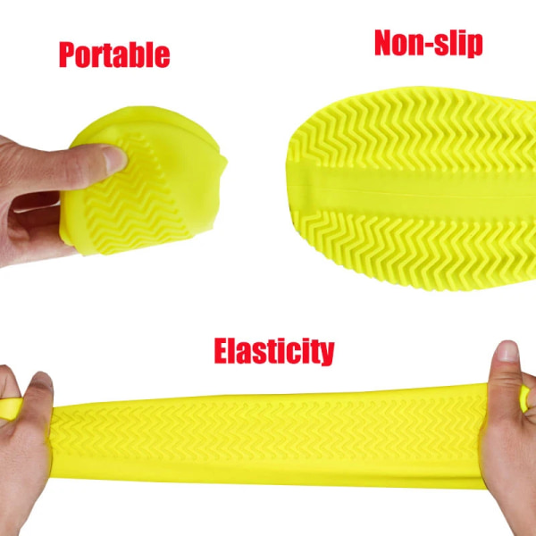 Waterproof Shoe Covers Silicone Anti-Slip Rain Boots Unisex Sneakers Protector For Outdoor Rainy Day Reusable Rain Shoe Cover