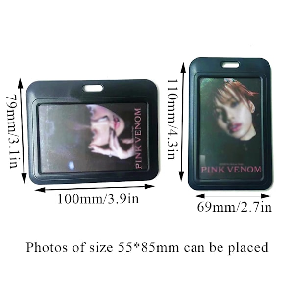 Ins Acrylic Photocard Holder Kpop Idol Card Holder Transparent Photo Sleeves Portable ID Bus Card Protector Pendant Keychain