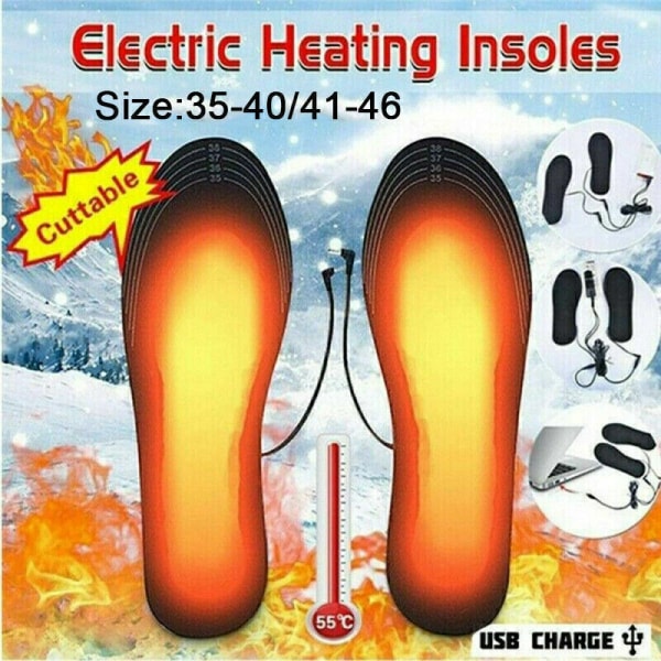 USB Heated Insoles Heated Shoe Inserts Heating Soles Winter Shoes Pads-