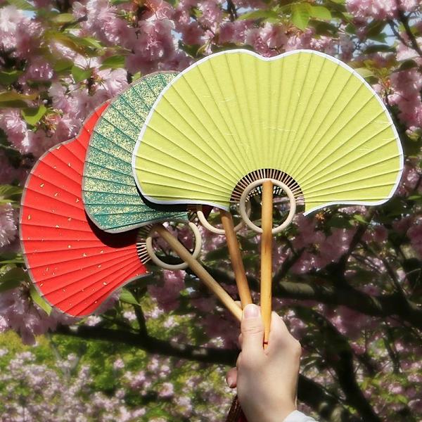 Ginkgo Biloba Leaf Fan Ancient Style Calligraphy Group Fan Photo Batik Rice Paper Half-cooked Props Double-sided Palace Fans New