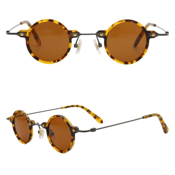 Retro Men Polarized Sunglasses Women Small Round Sun Glasses UV400 Driving Brown