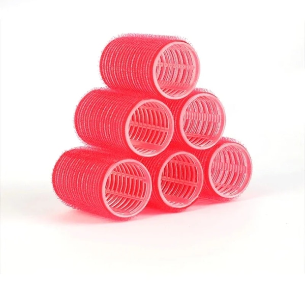6pcs Self-Grip Hair Rollers Heatless Hair Curlers No Heat Hair Bangs Volume Self-adhesive Hook & Loop DIY Styling Tools