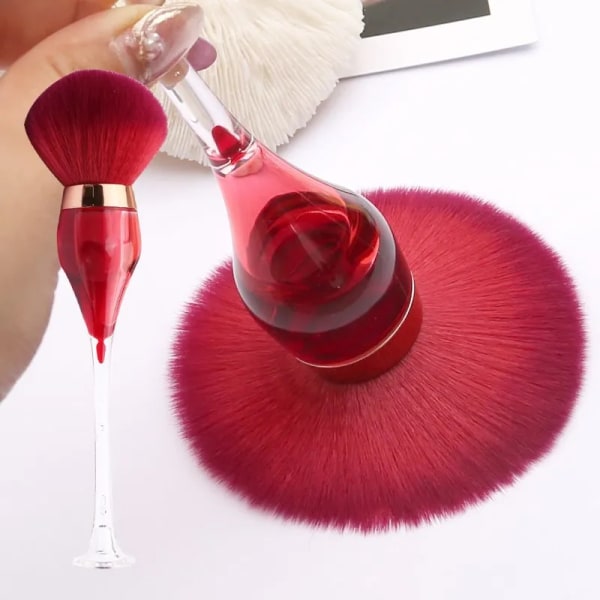 Red Wine Glass Foundation Powder Blush Brush Professional Make Up Brush Tool Set Cosmetic Very Soft Big Size Face Makeup Brushe