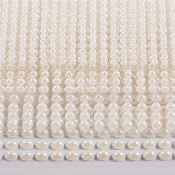 3/4/5/6mm Ivory White Half Round Pearls Stickers Self-Adhesive Faux Embellishment For Nail Art Scrapbooking DIY Accessories