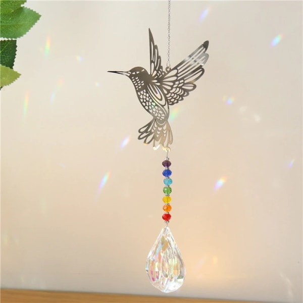 Crystal SunCatcher Prisms Hanging Rainbow Chaser Window Wind Chime Tree of Life Car Art Hanging Pendant Home Garden Decoration