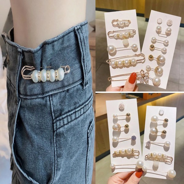 Brooch Set Big Beads Fashion Clothing Brooches for Women Pearl Lapel Pin Sweater Dress Brooch Pins Badge Buckle Accessories
