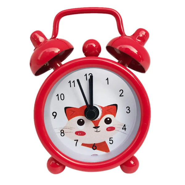 Creative And Metal Alarm Small Home Decoration Alarm Clock Electronic Clock Cute Mini Small Appliances red