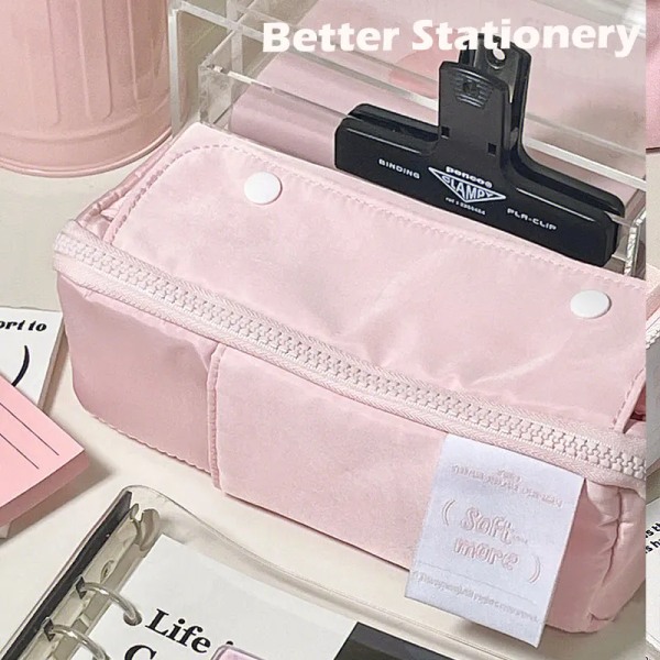 Kawaii Pencil Case Solid Pencil Bag for Girls Cute Pen Pouch Box Large Capacity Student Back To School Supply Korean Stationery