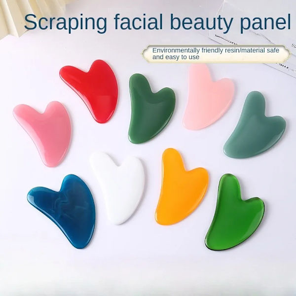 1pc Heart Shape SPA Massage Beeswax Gua Sha Scraping Massage Scraper Face Massager Acupuncture Guasha Board Massager for Face